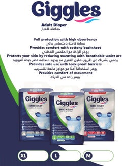 giggles Adult Culotte Diaper, Size Large, 30 Count Turkish Made Pants With Wetness Indicator And Odor Control  - Image 3
