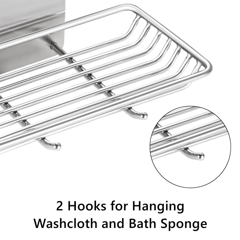Tiilan Self Adhesive Bar Soap Dish for Shower, Bathroom Soap Holder Wall Mount – Stainless Steel, Silver - Image 4