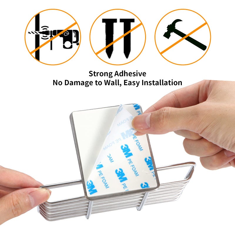 Tiilan Self Adhesive Bar Soap Dish for Shower, Bathroom Soap Holder Wall Mount – Stainless Steel, Silver - Image 5
