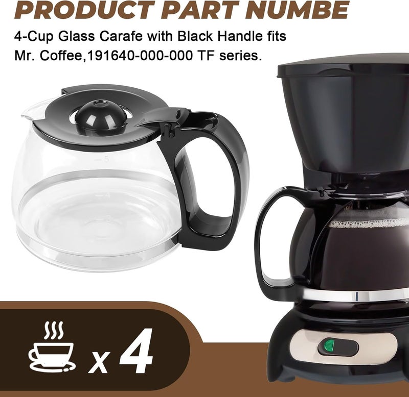 CHAR YONG إبريق زجاجي سعة 4 أكواب يناسب جهاز Mr. Coffee 191640-000-000، إبريق زجاجي عالمي لآلة صنع ��لقهوة كبديل للإبريق مع صنبور سهل الصب ومقبض مريح. - Image 4