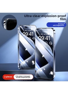 [Fingerprint-free] Applicable To For Iphone15 Tempered Film For Iphone13/14 Mobile Phone 11promax Anti-peep 12 Full Screen X-Colour:[explosion-proof Ultra-clear Film♦Pack Of 2】20 Times Stronger Anti-fingerprint♦Damage Compensation Guaranteed-Size:For Iphone 15 Plus