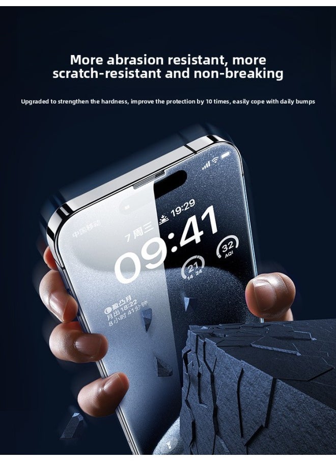 Generic - [Fingerprint-free] Applicable To For Iphone15 Tempered Film For Iphone13/14 Mobile Phone 11promax Anti-peep 12 Full Screen X-Colour:[explosion-proof Ultra-clear Film♦Pack Of 2】20 Times Stronger Anti-fingerprint♦Damage Compensation Guaranteed-Size:For Iphone 15 Plus - Image 1