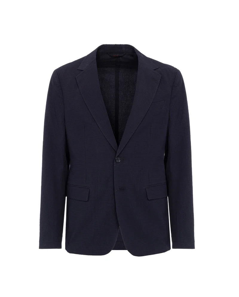 كاميتشسما Sport Jacket Seersucker Blue Navy
