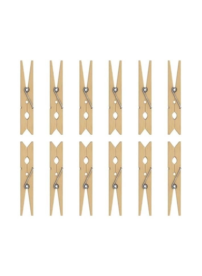 100 Pack Wooden Clothespins | Rust & Stain Resistant Bamboo Clothes Pegs | Durable, Eco-Friendly, Strong Grip Clips for Clothesline, Home, Kindergarten & DIY - Image 1