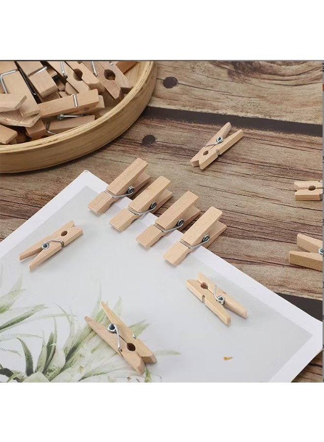 100 Pack Wooden Clothespins | Rust & Stain Resistant Bamboo Clothes Pegs | Durable, Eco-Friendly, Strong Grip Clips for Clothesline, Home, Kindergarten & DIY - Image 4