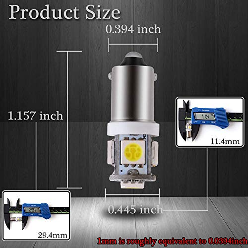 BlyilyB - Pack of 20 - White BA9S T11 T4W 64111 Miniature Bayonet Single Contact Base LED Bulbs 5SMD 5050 For Side Marker Lights RV and Boat Dome Lights Map Lights License Plate Light - Image 3