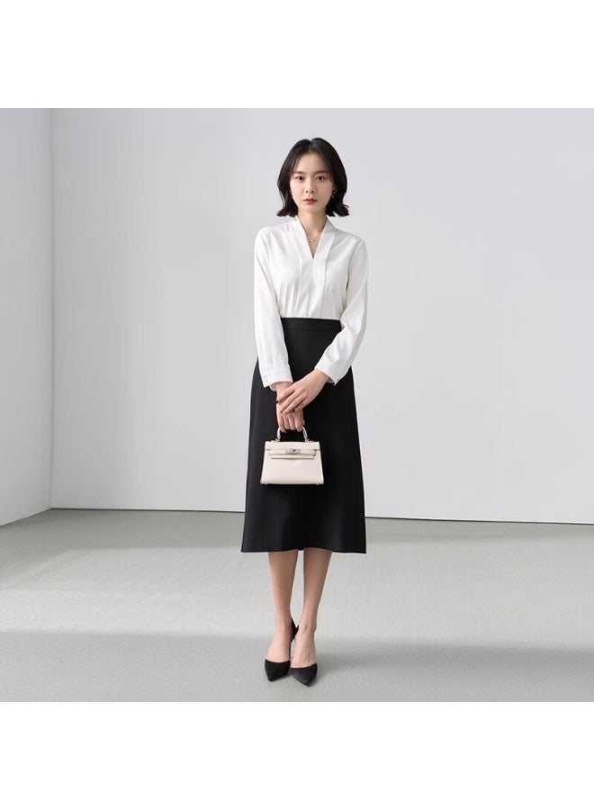 Lady Bird Miss Bird Interview Half Skirt Women Autumn Professional Business Attire Skirt Formal Package Hip Long Skirt A-line Gray Skirt XL - Image 5