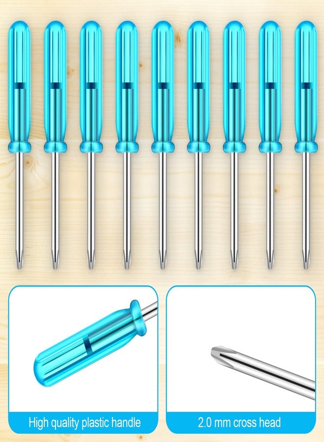 Shimeyao 100 Pcs Pocket Screwdriver Mini Tops Tiny 2.0 mm Pocket Cross Eyeglass Screwdriver with Blue Handle for Watches Cellphone HDD Camera Laptop Repair Tool (Cross) - Image 4