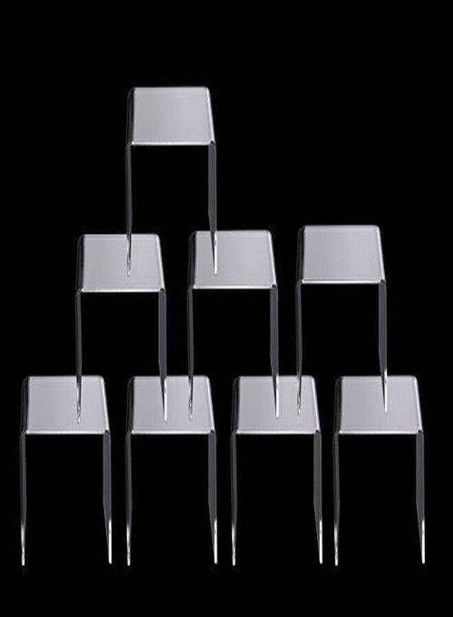 Jusalpha® 8 PC 6'' Clear Acrylic Risers, Acrylic Display Risers Shelf Showcase Fixtures for Jewelry, Display Stand for Amiibo Funko POP Figures, Cupcakes, Food Display, Cabinet- Lot of 8 (6x6x6 Inches) - Image 4