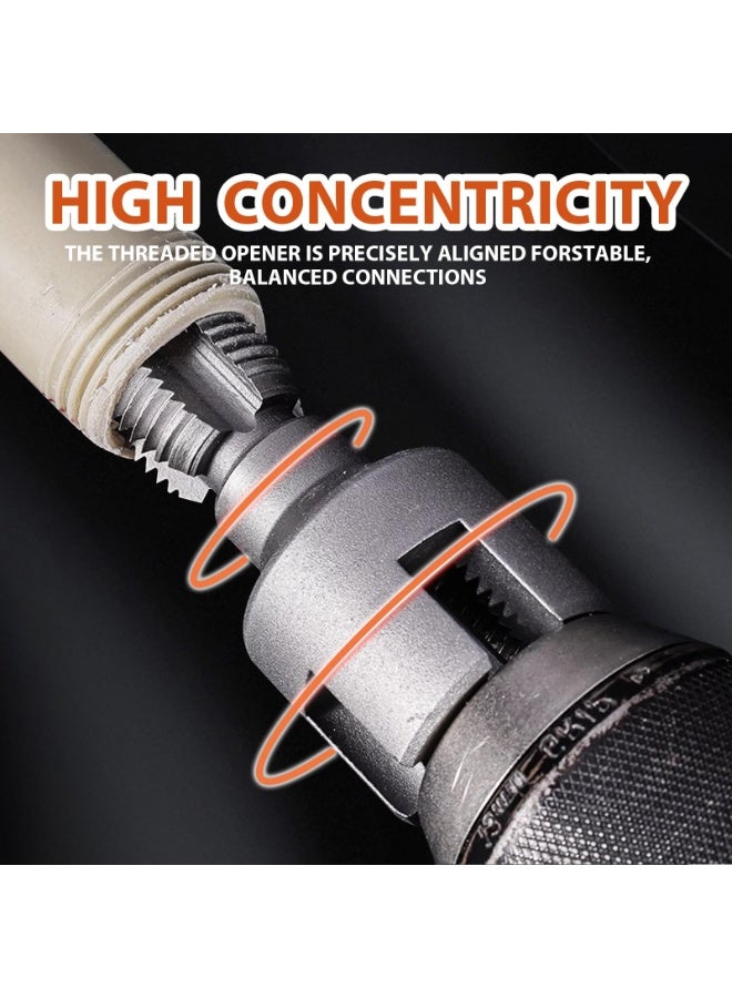 Integrated Internal & External Pipe Threading Tool，2025 New 2-in-1 Threading Tool， PVC Metal Pipe Thread Cutter Set,for Electric Drill (1/2"+ 3/4") - Image 5