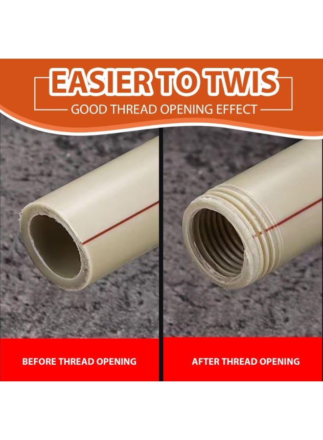 Integrated Internal & External Pipe Threading Tool，2025 New 2-in-1 Threading Tool， PVC Metal Pipe Thread Cutter Set,for Electric Drill (1/2"+ 3/4") - Image 4