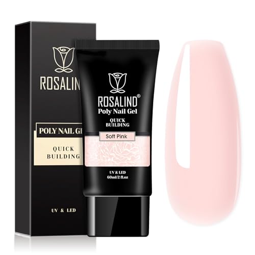 ROSALIND Pink Poly Nail Gel 2 oz Nude Poly Extension Gel for Nail Natural Builder Pink GelPoly Extension LongLasting Enhancement - Image 2