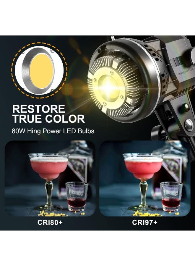 GVM P80S / P80S II LED Video Light – Bi-Color & RGB Lighting, 3200K–5600K Adjustable, CRI 97+, Portable Studio Light for Photography & Video - Image 2