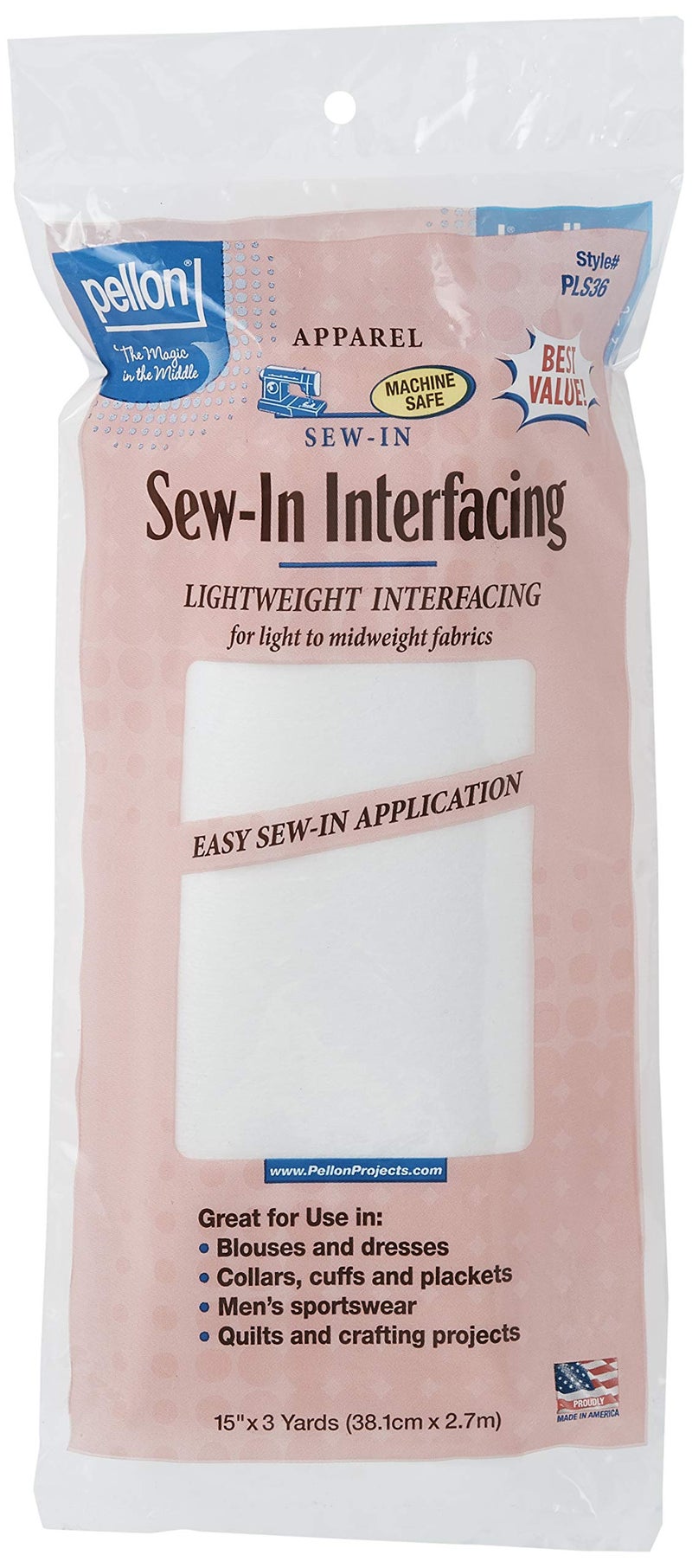 Pellon Lightweight Sewin Interfacing PLS36