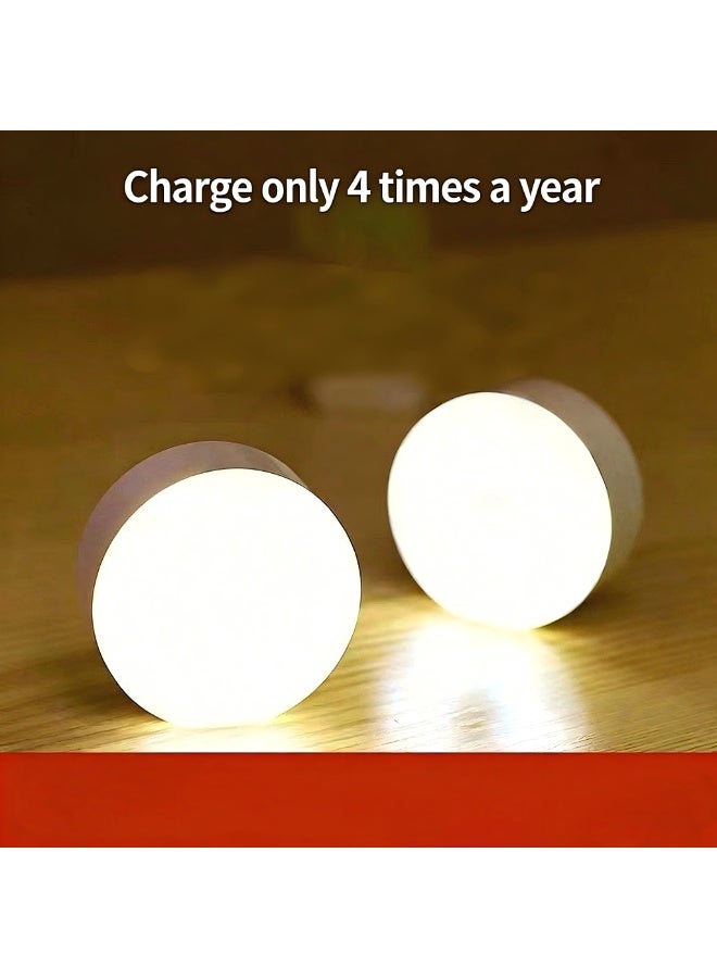 مصباح ليلي LED بقطر 86 مم، بثلاثة أوضاع إضاءة (دافئ/أبيض/طبيعي)، تحكم بالزر، إضاءة ثابتة بدون مستشعر، حامل مغناطيسي، قابل لإعادة الشحن، مناسب للخزائن وغرف النوم والممرات. - Image 2