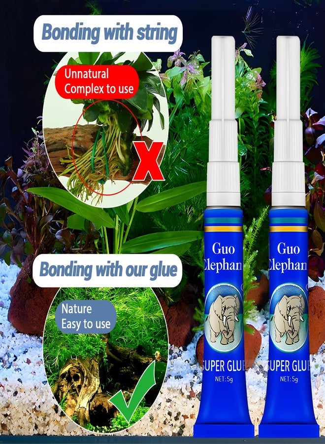 1DFAUL Aquarium Glue Fish Safety, 2Pcs Coral Reef Glue for Plants Moss, Coral, Stone, Wood Aquascaping, Quick Drying (2) - Image 3