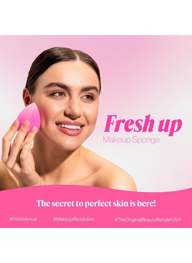 Fresh Up ™ - Original-Pink - Beauty-Blender - Makeup-Sponge - Super-Soft - Foundation-Sponge, Powders, Blush Creams, Reusable, Washable, Streak Free Application, Vegan, Latex Free (Pack Of 1) - Image 5