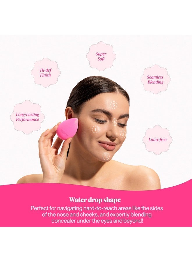 Fresh Up ™ - Original-Pink - Beauty-Blender - Makeup-Sponge - Super-Soft - Foundation-Sponge, Powders, Blush Creams, Reusable, Washable, Streak Free Application, Vegan, Latex Free (Pack Of 1) - Image 2