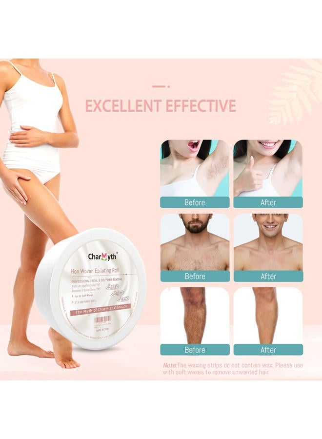 Charmyth Wax Strips Epilating Roll Non Woven Disposable for Body & Face 100 Yard Hair Removal Waxing Strips - Image 3
