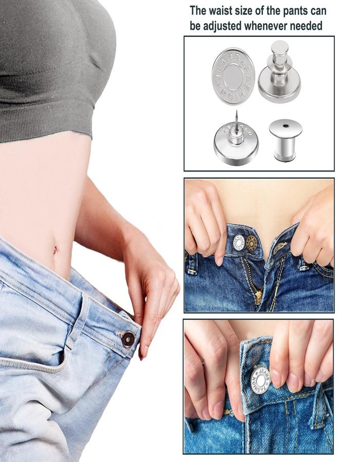 ZENGLU 8 Sets Jean Buttons pins No Sew Instant 17mm Replacement Button Adjustable Pants Buttons Kit - Image 5