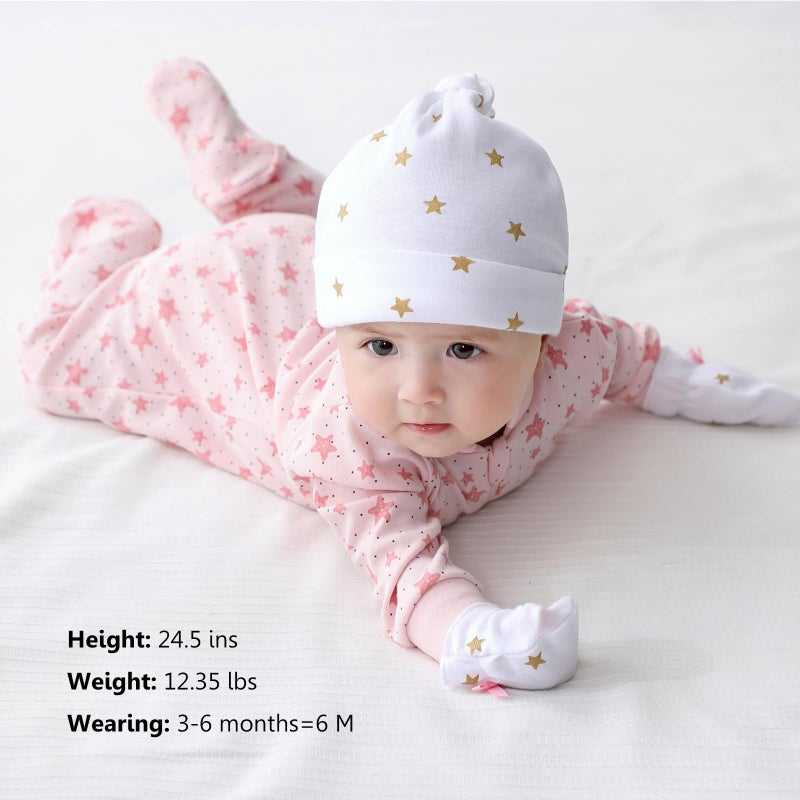 MAMIMAKA Baby Girls One-Piece Footies Romper 2-way Zip Cotton Bodysuit Long-Sleeve Jumsuit, 3-6 Months - Image 4