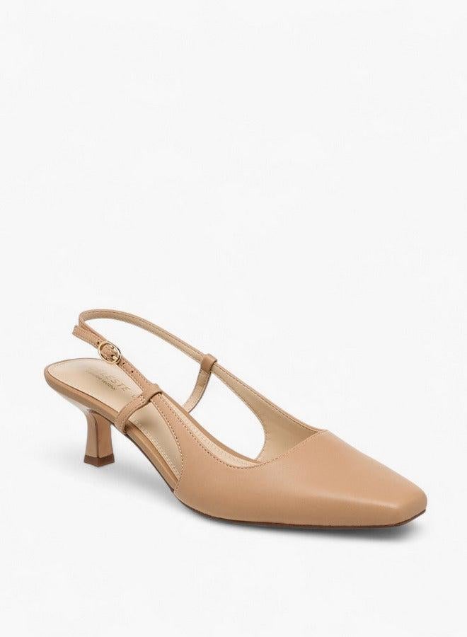 Celeste Women's Square Toe Shoes with Buckle Closure and Kitten Heels - Image 3