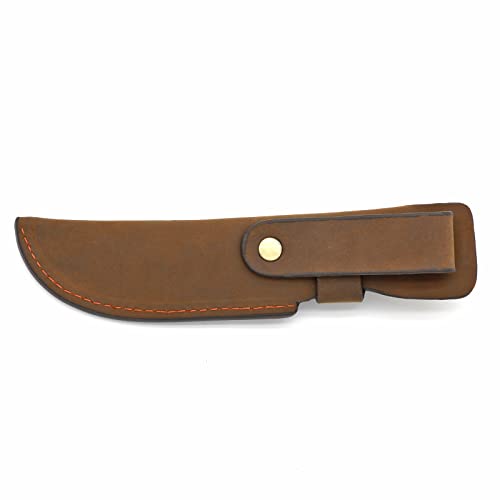 TOURBON Brown Leather Fixed Blade Knife Sheath with Snap Closure - Image 2