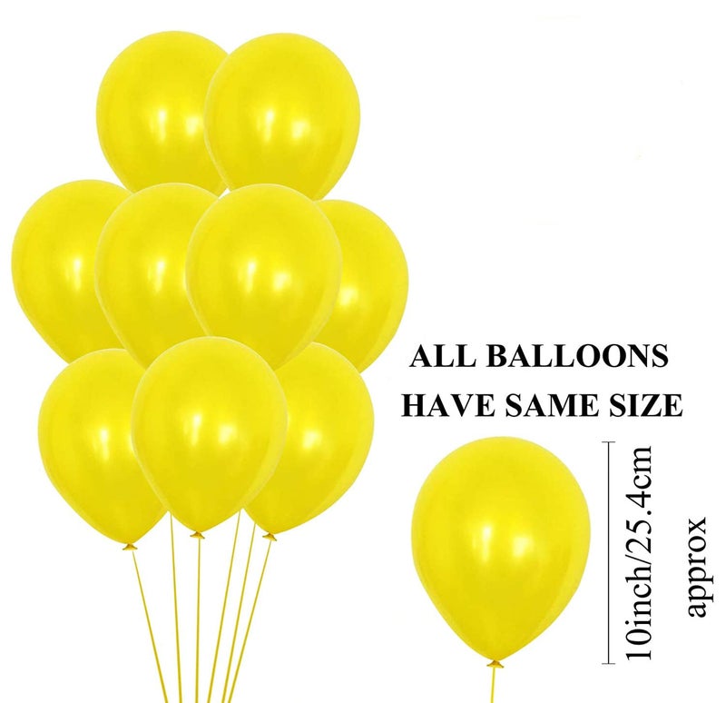 AMFIN AMFIN® (Pack of 25) 10 inch Metallic Balloons Yellow for Birthday Decoration, Decoration for Weddings, Engagement, Anniversary - Yellow  - Image 3