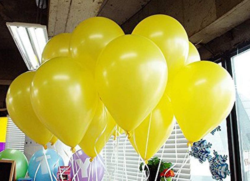 AMFIN AMFIN® (Pack of 25) 10 inch Metallic Balloons Yellow for Birthday Decoration, Decoration for Weddings, Engagement, Anniversary - Yellow  - Image 1