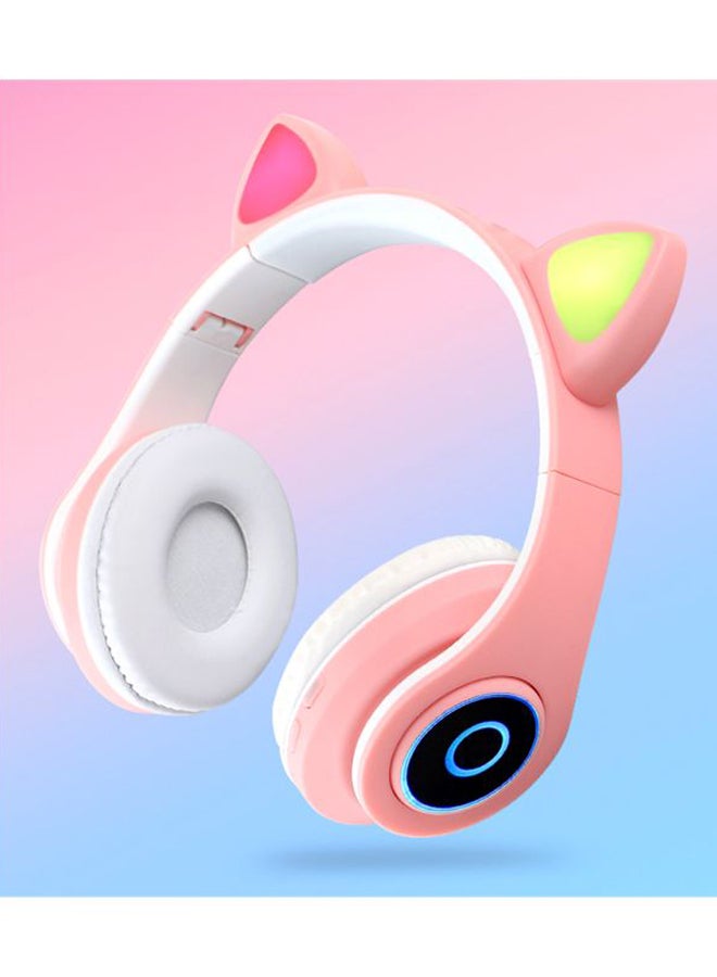 Cat Ear Bluetooth Luminous Headphones Pink/Black/White - Image 2