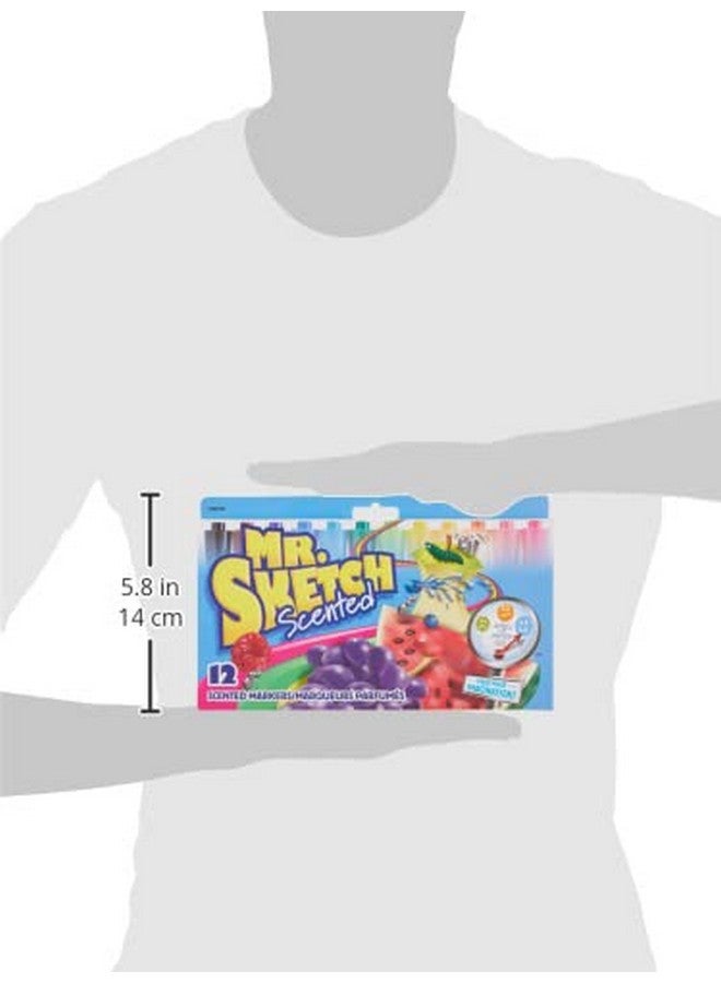 Mr. Sketch أقلام ماركر المعطرة من مستر سكتش، رأس مائل، ألوان متنوعة، 12 قطعة - Image 3