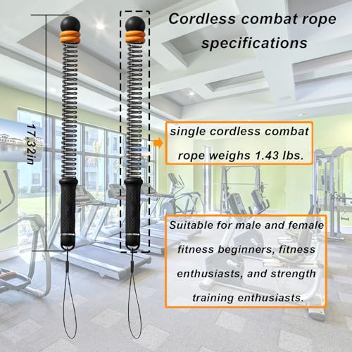 LUNZISIT Weighted Ropeless Battle Ropes (2-Pack),Portable Cordless Battle Ropes for Home Gym,arm Exerciser Rope,Workout Rope for Strength Building,Low-Impact Aerobic Training and HIIT for Fitness Enthusiasts. - Image 4