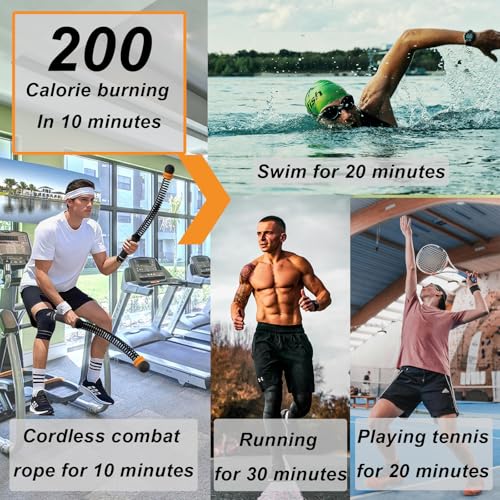 LUNZISIT Weighted Ropeless Battle Ropes (2-Pack),Portable Cordless Battle Ropes for Home Gym,arm Exerciser Rope,Workout Rope for Strength Building,Low-Impact Aerobic Training and HIIT for Fitness Enthusiasts. - Image 5