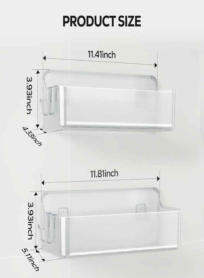Nieifi Adhesive Wall Shelf, Shower Sheves 2 Pack, Shower Organizer for Bathroom Organization, Clear - Image 2