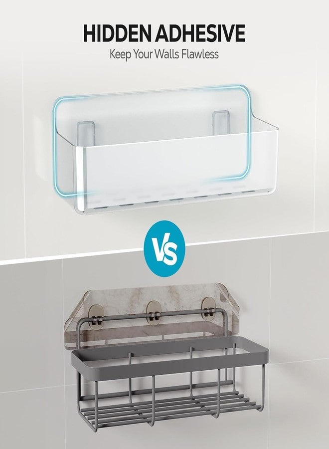 Nieifi Adhesive Wall Shelf, Shower Sheves 2 Pack, Shower Organizer for Bathroom Organization, Clear - Image 4