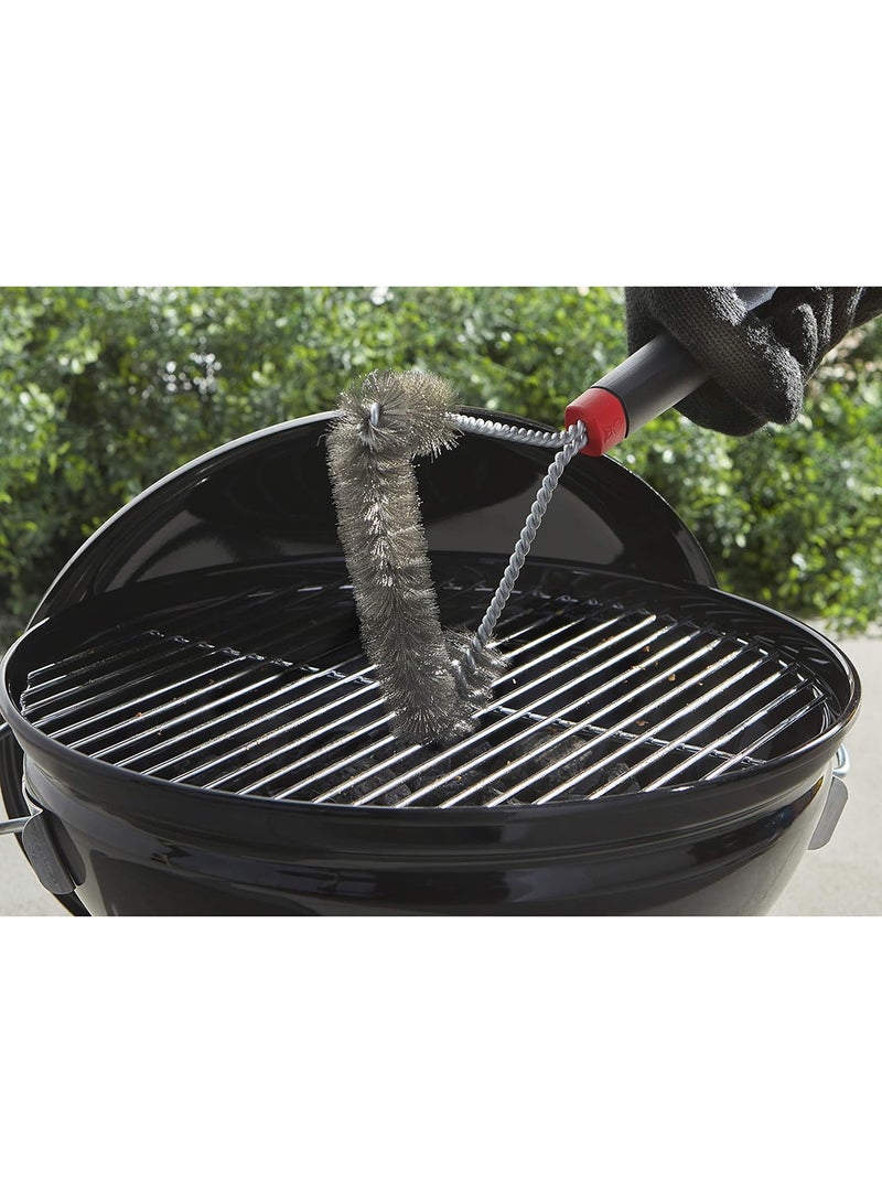 Weber Grill Brush - Three-Sided Short, 30cm long, perfect all-rounder, with non-slip comfort grip, durable & rustproof stainless steel bristles, suitable for all types of grills - Black (6277) - Image 3