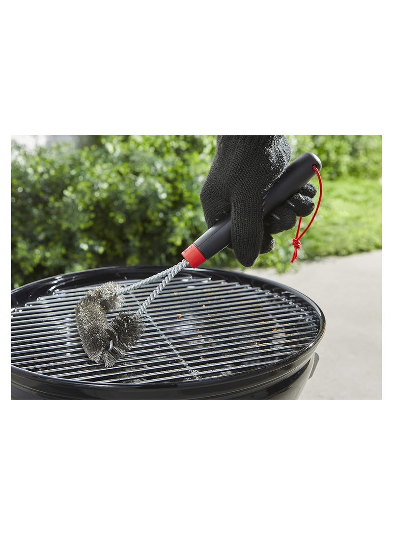 Weber Grill Brush - Three-Sided Short, 30cm long, perfect all-rounder, with non-slip comfort grip, durable & rustproof stainless steel bristles, suitable for all types of grills - Black (6277) - Image 5