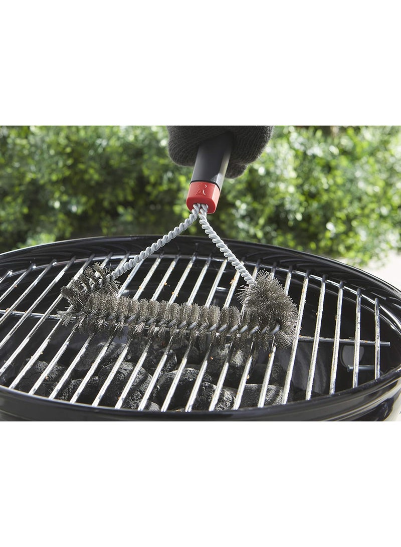 Weber Grill Brush - Three-Sided Short, 30cm long, perfect all-rounder, with non-slip comfort grip, durable & rustproof stainless steel bristles, suitable for all types of grills - Black (6277) - Image 4