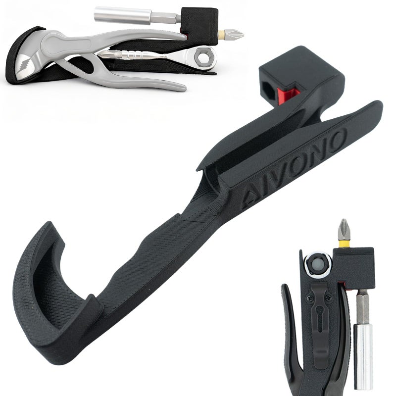 AIVONO Plier Organizer Compatible with knipex Pliers and mini Ratchet, 2 Magnetic Tray for Screwdriver Bits with Back Clip, 3-in-1 Multi-Function Pliers Case - Ideal Tool Storage Method - Image 1