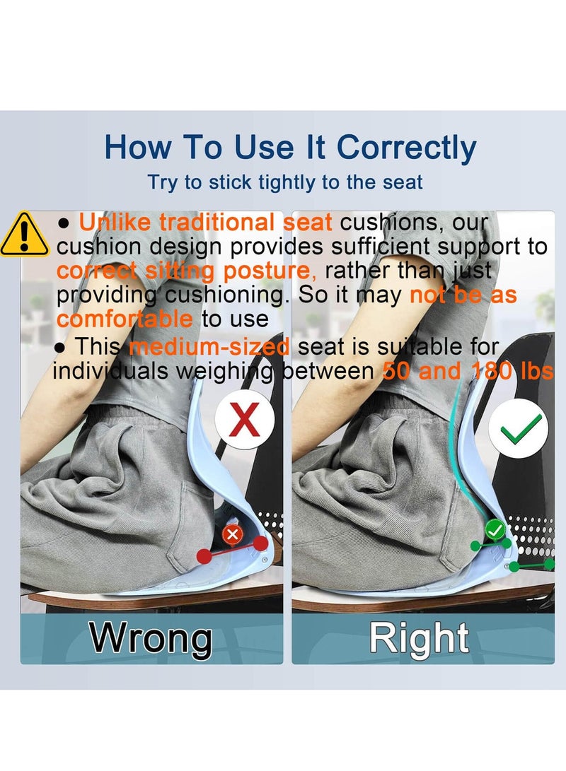 Barakah وسادة دعم القطن القطني، مصحح وضعية قابل للطي، دعم ظهر مريح لمقعد المكتب، تخفيف آلام الظهر، جهاز فك الضغط الفقري لمقعد المكتب، السرير، والأرض (رمادي) - Image 4