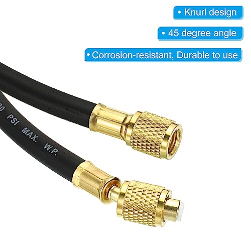 PATIKIL 1/4 SAE Refrigerant Charging Hose, 4.9ft 800 PSI 4000 PSI Manifold Gauge Hose for Air Conditioner HVAC Refrigeration, Black - Image 4