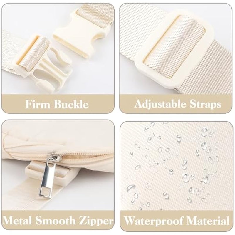 Fanny Pack Belt Bag for Women Girls Small Crossbody Bag with Initial Letter Cute Preppy Waist Packs Trendy Travel Accessories Personalized  Birthday Gifts for Running Hiking Beige O - Image 5