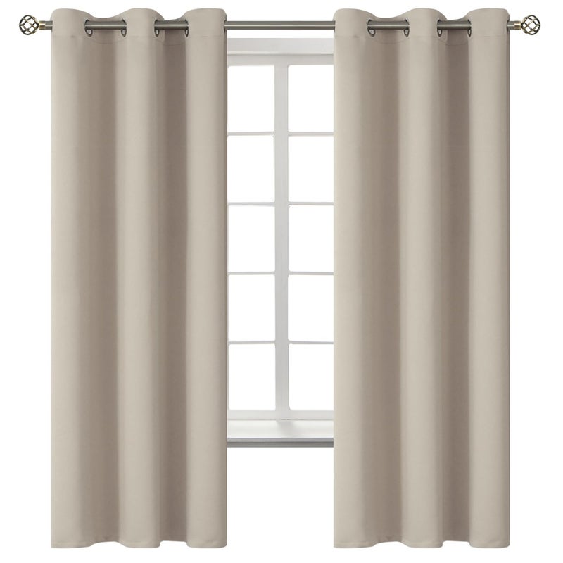 BGment Camel Room Darkening Curtains 63 Inches Long  Grommet Thermal Insulated Drapes Window Treatment Curtains for Bedroom 2 Panels 42 x 63 Inch