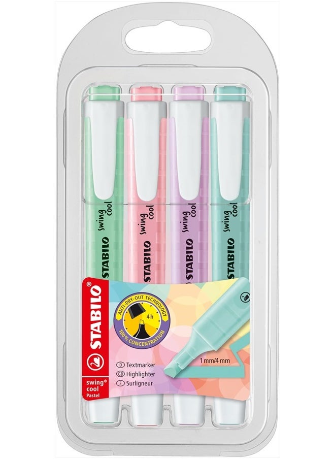 STABILO Highlighter swing cool Pastel - Wallet of 4 - Assorted colors  - Image 1