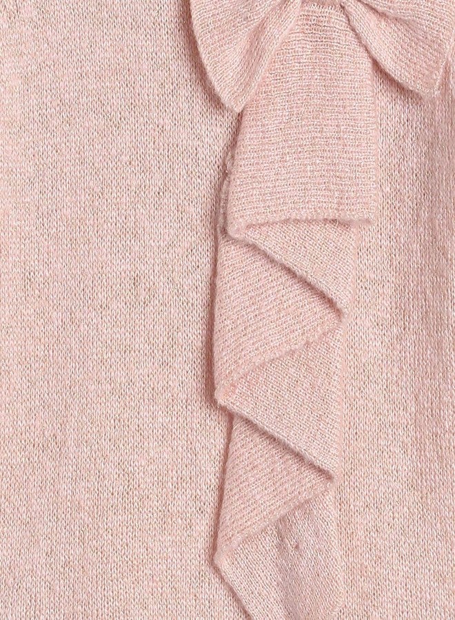 miniklub Baby Round Neck Full Sleeve Knitted Cotton Peach Color Sweater (3-6M) - Image 3