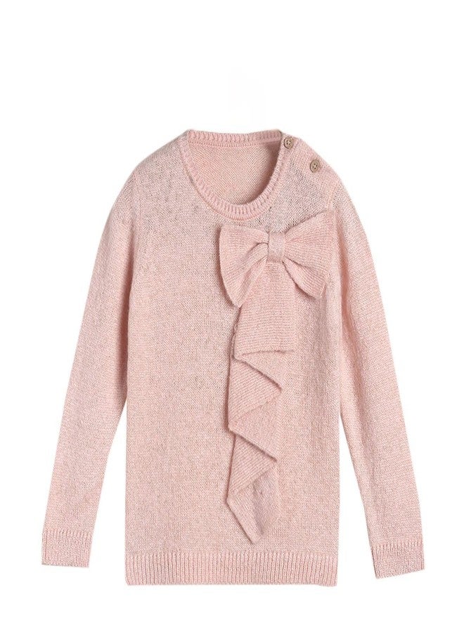 miniklub Baby Round Neck Full Sleeve Knitted Cotton Peach Color Sweater (3-6M) - Image 1