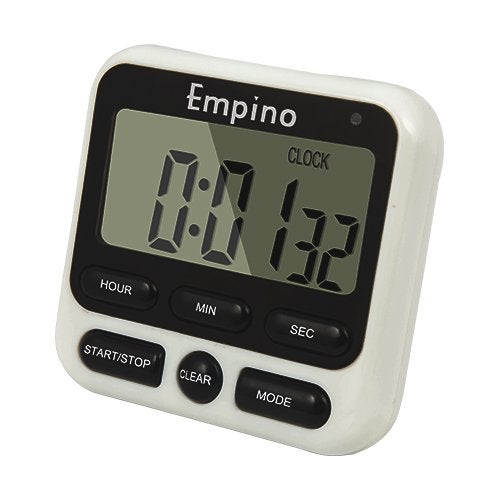 Digital Kitchen Timer  Empino Upgraded 24Hours Cooking Timer Clock Countdown Multifunction with Big Digits Loud Alarm Magnetic Backing Stand and Memory for Cooking Baking Exercise White