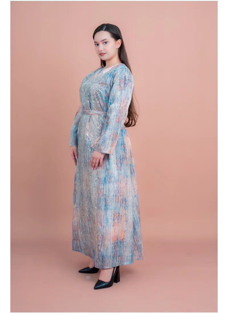 IKKXA Radiant Embroidery Jalabiya IK4016 Orange