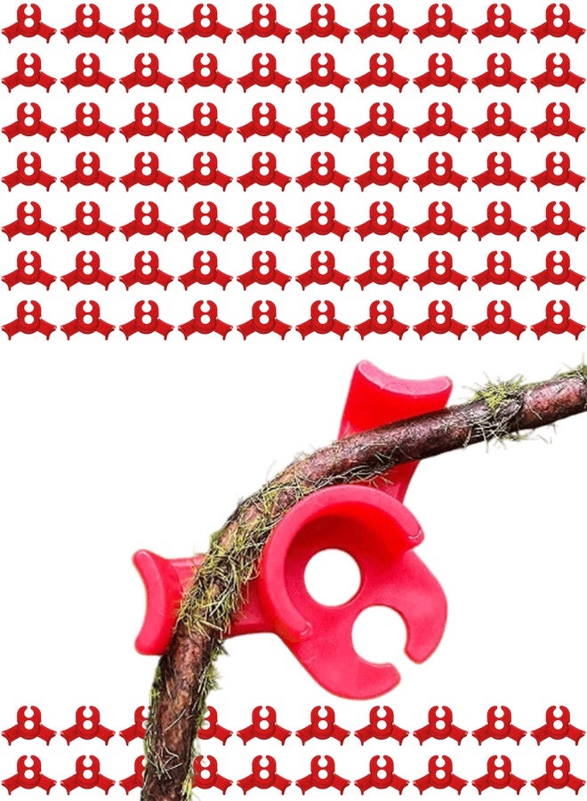 50 Pack Plant Training Clips 90 Degrees Plant Stem Bender Low Stress Plant Branch Trainer Clips For Flowers Vegetables Circle Style Red
