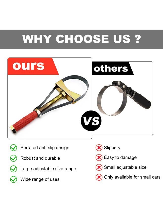 FullMayPro Oil Filter Wrench Removal Tool,Heavy Duty Adjustable Strap 9-15 CM Diameter,Adjustable Oil Filter Removal Tool for Larger Vehicles,Large Truck/Large Tractor/Excavators etc - Image 5